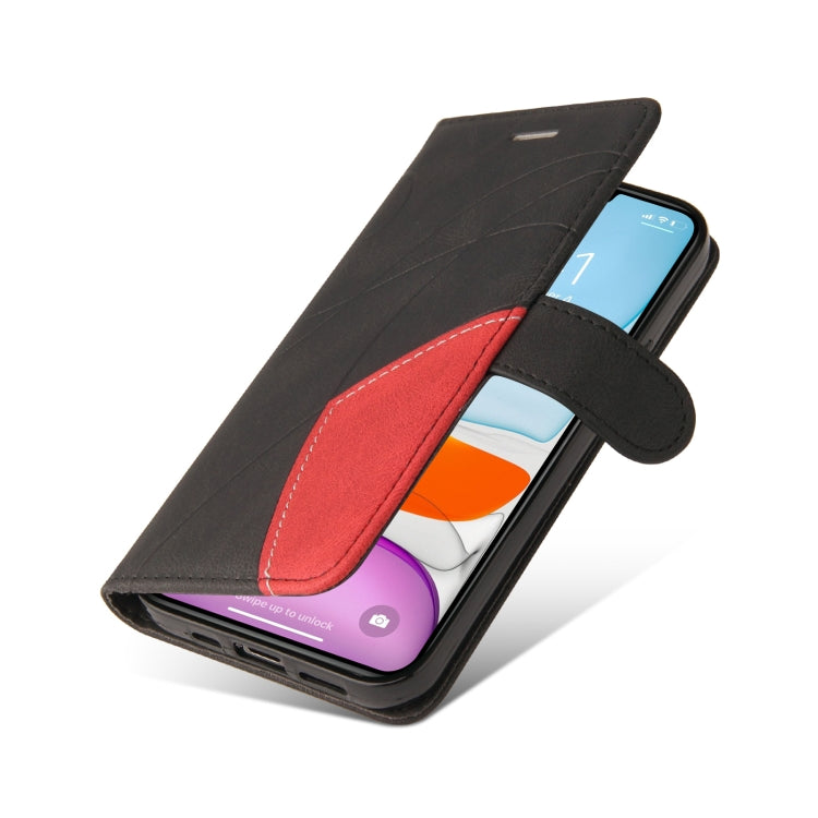 For iPhone 11 Pro Dual-color Splicing Horizontal Flip PU Leather Case with Holder & Card Slots & Wallet