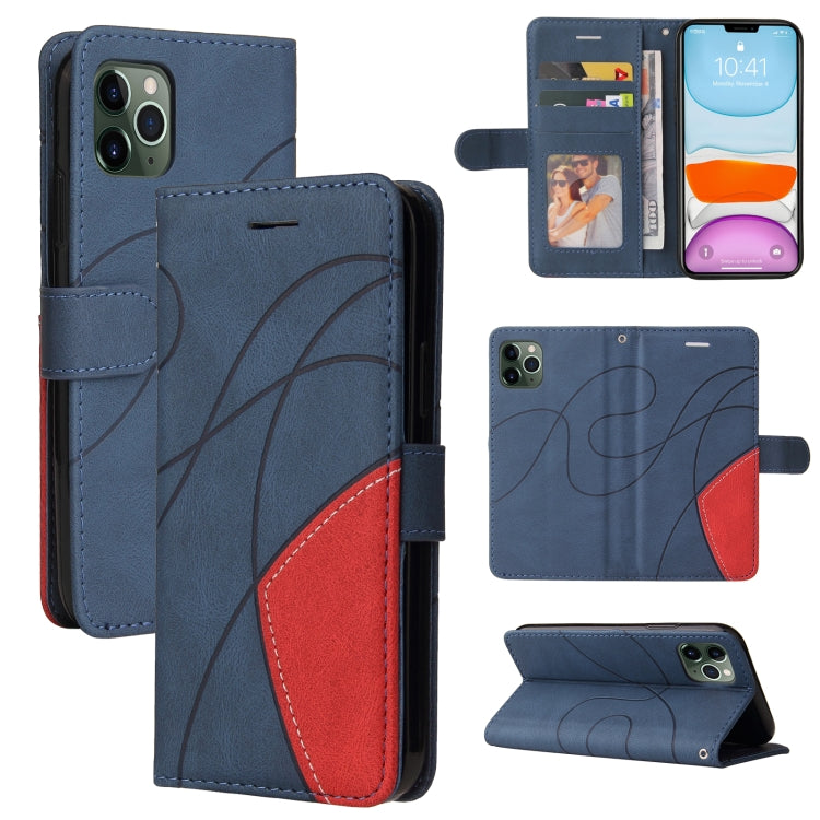 For iPhone 11 Pro Dual-color Splicing Horizontal Flip PU Leather Case with Holder & Card Slots & Wallet