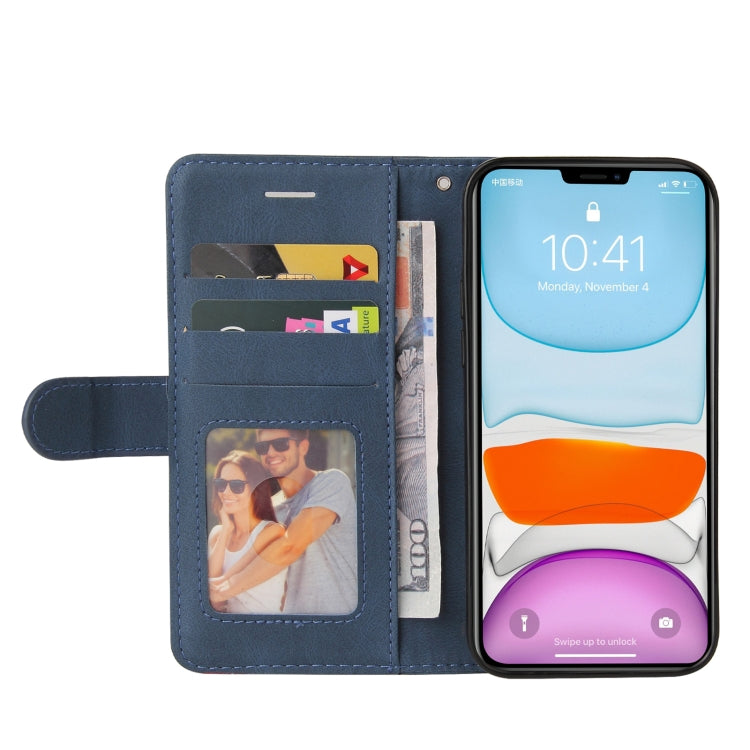 For iPhone 11 Pro Dual-color Splicing Horizontal Flip PU Leather Case with Holder & Card Slots & Wallet
