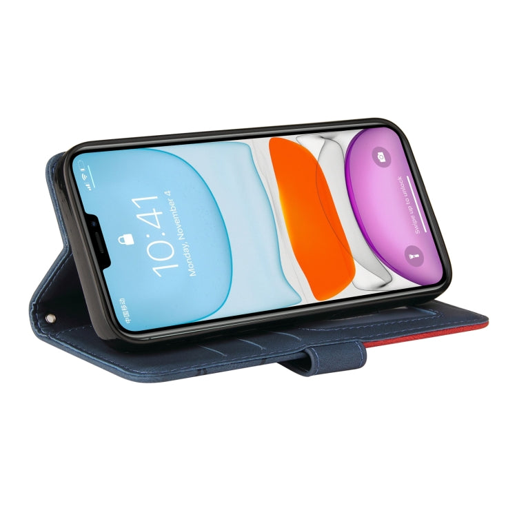 For iPhone 11 Pro Dual-color Splicing Horizontal Flip PU Leather Case with Holder & Card Slots & Wallet