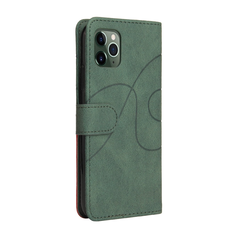 For iPhone 11 Pro Dual-color Splicing Horizontal Flip PU Leather Case with Holder & Card Slots & Wallet