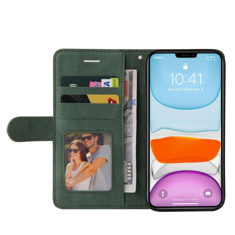 For iPhone 11 Pro Dual-color Splicing Horizontal Flip PU Leather Case with Holder & Card Slots & Wallet