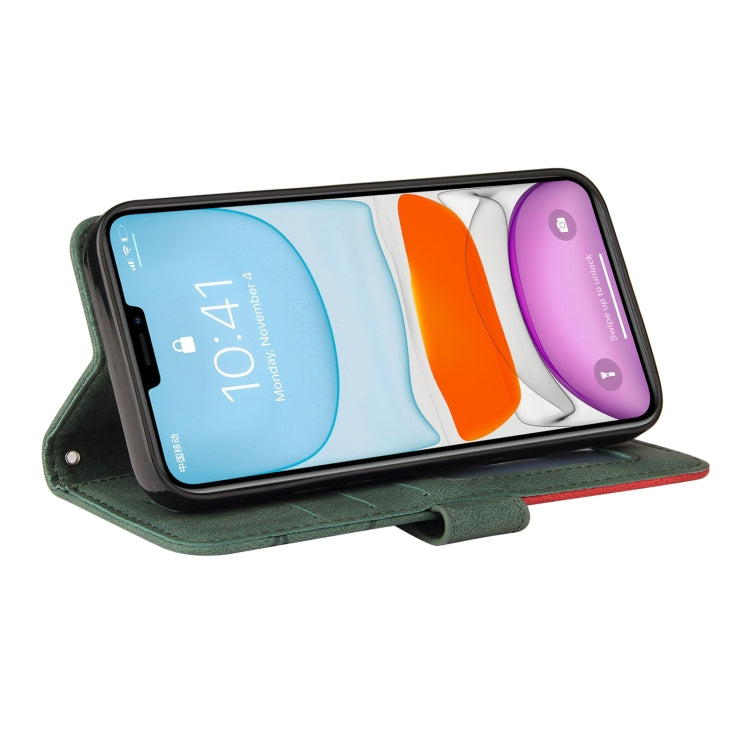 For iPhone 11 Pro Dual-color Splicing Horizontal Flip PU Leather Case with Holder & Card Slots & Wallet