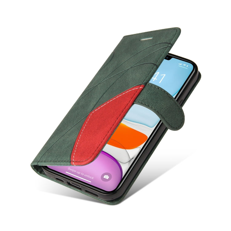 For iPhone 11 Pro Dual-color Splicing Horizontal Flip PU Leather Case with Holder & Card Slots & Wallet