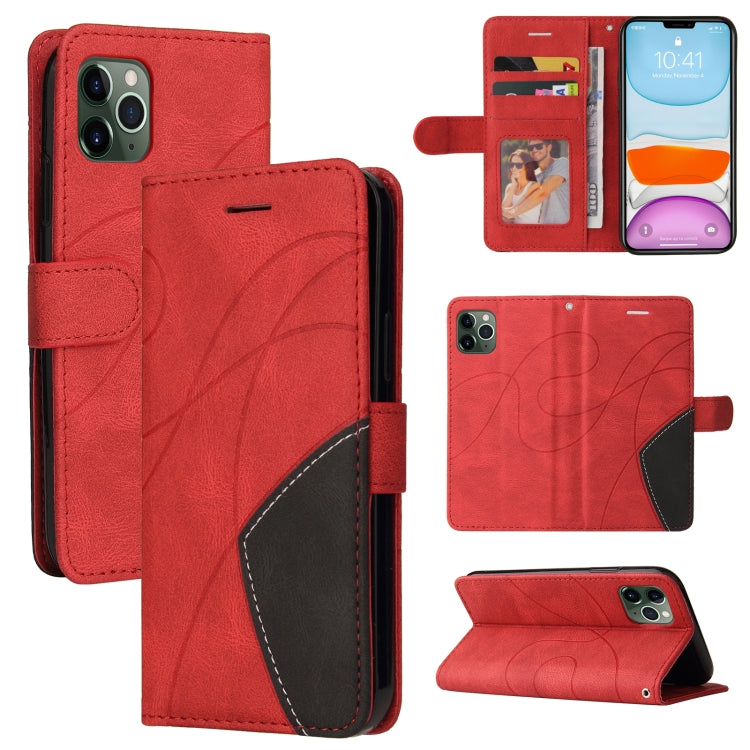 For iPhone 11 Pro Dual-color Splicing Horizontal Flip PU Leather Case with Holder & Card Slots & Wallet