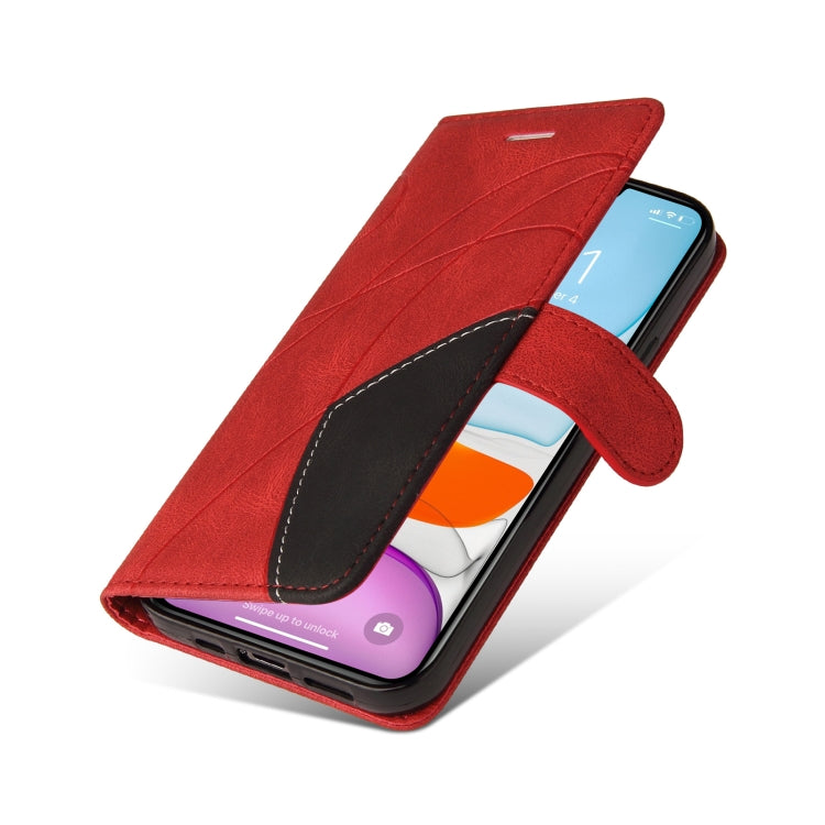 For iPhone 11 Pro Dual-color Splicing Horizontal Flip PU Leather Case with Holder & Card Slots & Wallet