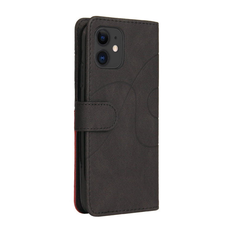 For iPhone 11 Dual-color Splicing Horizontal Flip PU Leather Case with Holder & Card Slots & Wallet