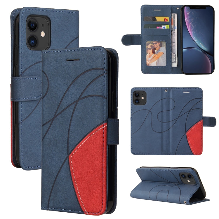 For iPhone 11 Dual-color Splicing Horizontal Flip PU Leather Case with Holder & Card Slots & Wallet