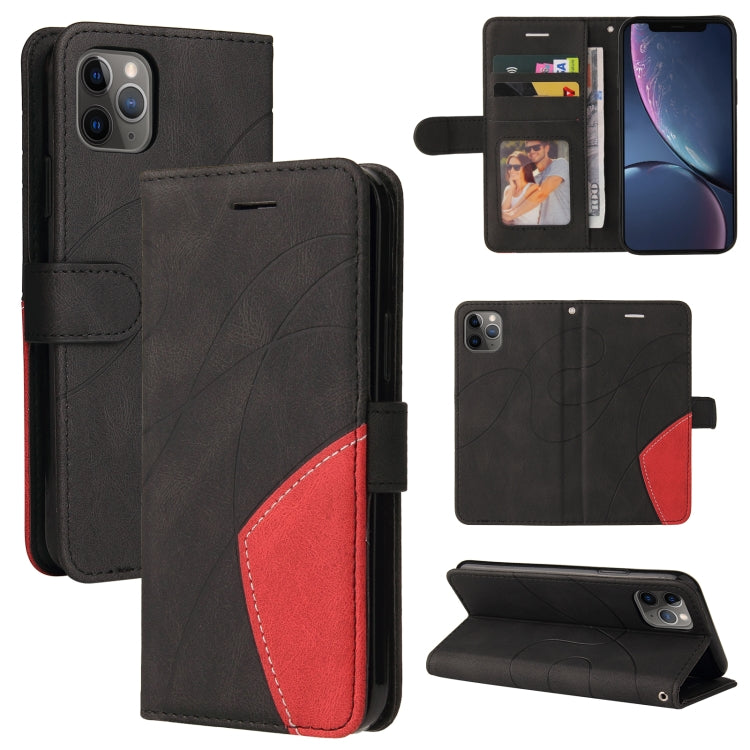 For iPhone 11 Pro Max Dual-color Splicing Horizontal Flip PU Leather Case with Holder & Card Slots & Wallet