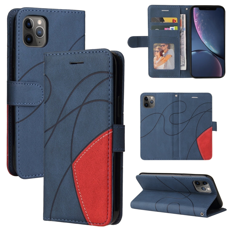 For iPhone 11 Pro Max Dual-color Splicing Horizontal Flip PU Leather Case with Holder & Card Slots & Wallet