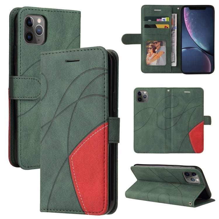 For iPhone 11 Pro Max Dual-color Splicing Horizontal Flip PU Leather Case with Holder & Card Slots & Wallet