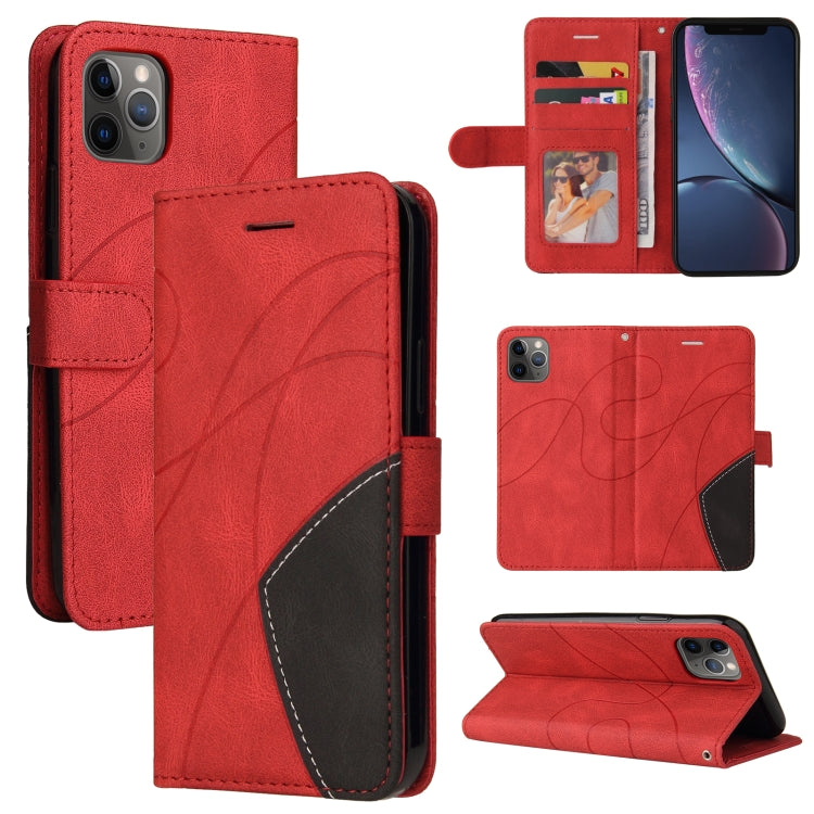 For iPhone 11 Pro Max Dual-color Splicing Horizontal Flip PU Leather Case with Holder & Card Slots & Wallet