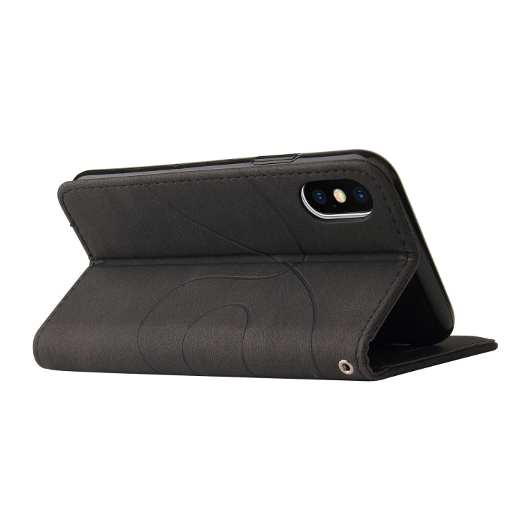 For iPhone X / XS Dual-color Splicing Horizontal Flip PU Leather Case with Holder & Card Slots & Wallet