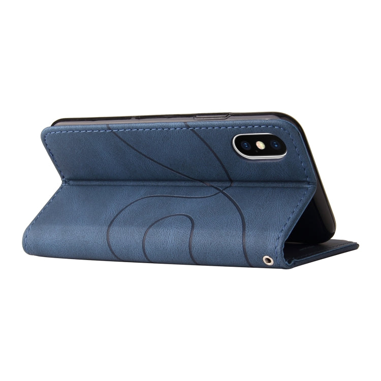 For iPhone X / XS Dual-color Splicing Horizontal Flip PU Leather Case with Holder & Card Slots & Wallet