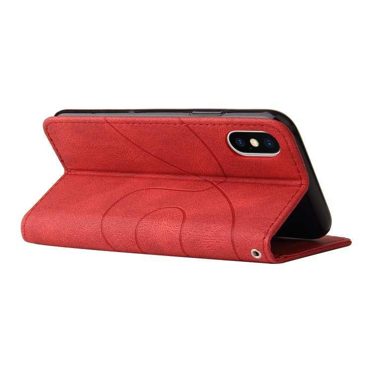 For iPhone X / XS Dual-color Splicing Horizontal Flip PU Leather Case with Holder & Card Slots & Wallet