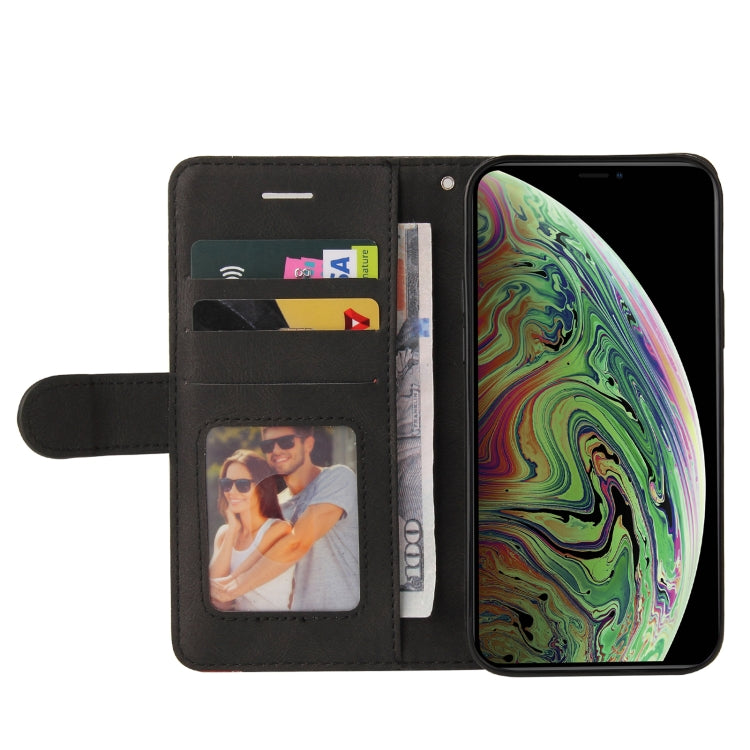 For iPhone XS Max Dual-color Splicing Horizontal Flip PU Leather Case with Holder & Card Slots & Wallet