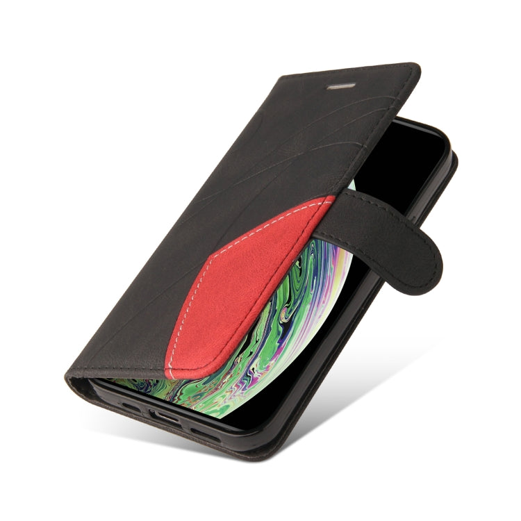 For iPhone XS Max Dual-color Splicing Horizontal Flip PU Leather Case with Holder & Card Slots & Wallet