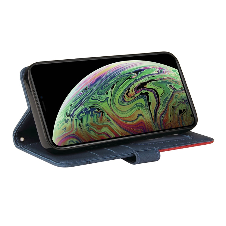 For iPhone XS Max Dual-color Splicing Horizontal Flip PU Leather Case with Holder & Card Slots & Wallet