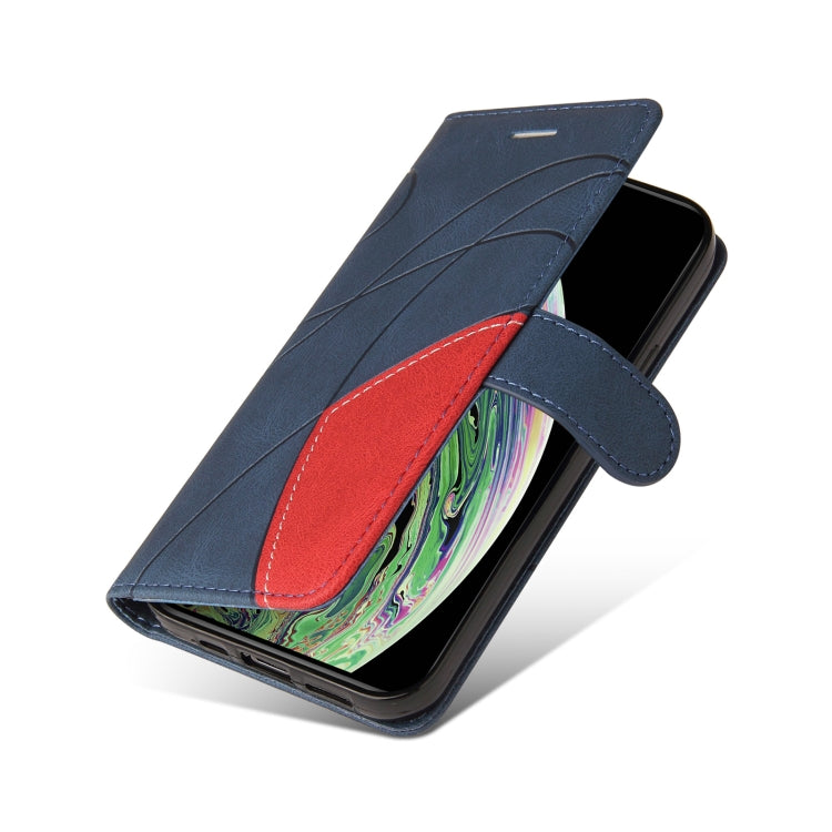 For iPhone XS Max Dual-color Splicing Horizontal Flip PU Leather Case with Holder & Card Slots & Wallet