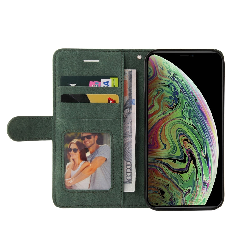 For iPhone XS Max Dual-color Splicing Horizontal Flip PU Leather Case with Holder & Card Slots & Wallet