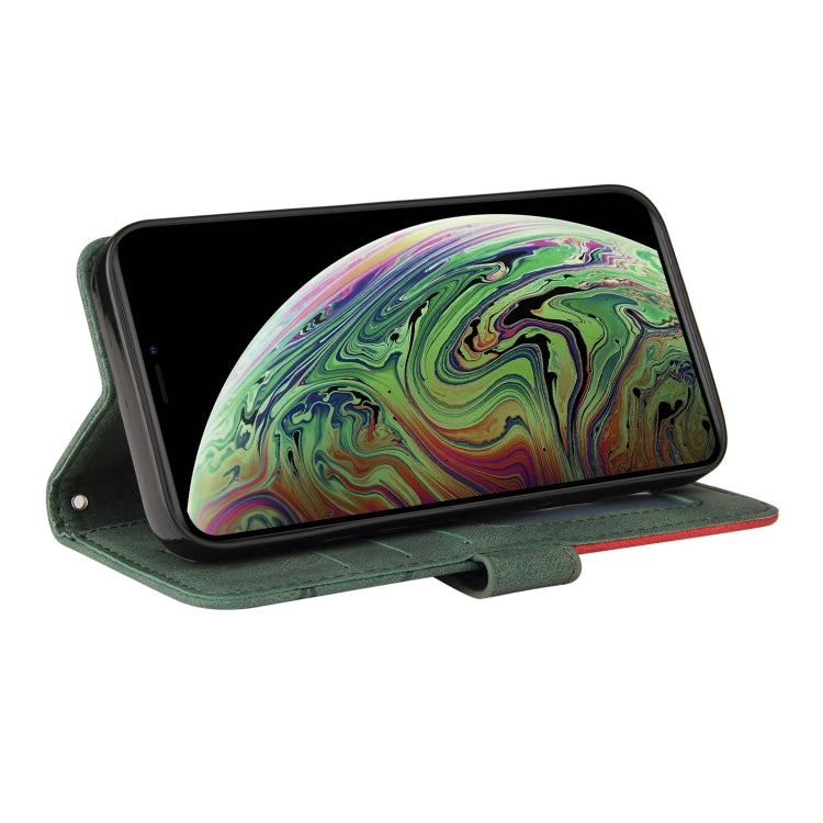 For iPhone XS Max Dual-color Splicing Horizontal Flip PU Leather Case with Holder & Card Slots & Wallet