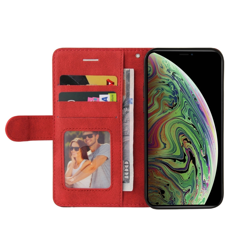 For iPhone XS Max Dual-color Splicing Horizontal Flip PU Leather Case with Holder & Card Slots & Wallet