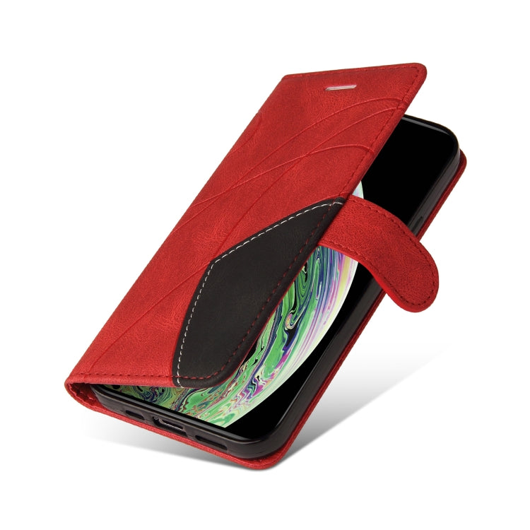 For iPhone XS Max Dual-color Splicing Horizontal Flip PU Leather Case with Holder & Card Slots & Wallet
