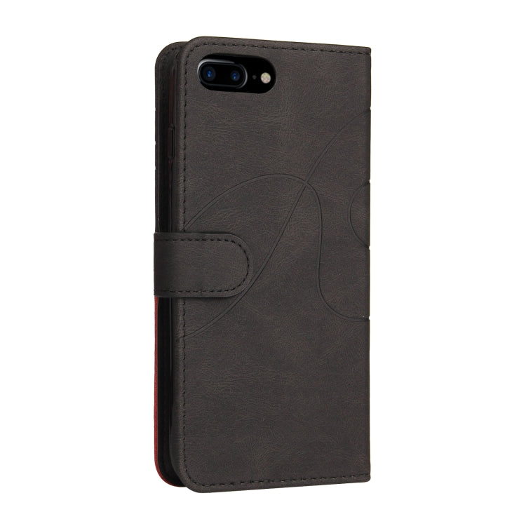 Dual-color Splicing Horizontal Flip PU Leather Case with Holder & Card Slots & Wallet For iPhone 8 Plus / 7 Plus