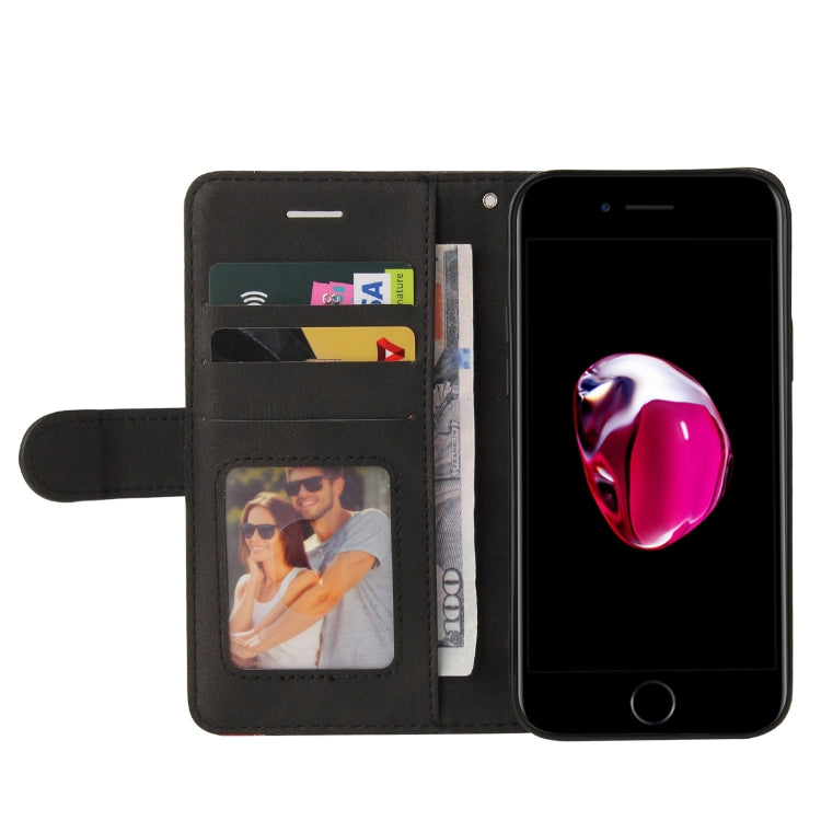 Dual-color Splicing Horizontal Flip PU Leather Case with Holder & Card Slots & Wallet For iPhone 8 Plus / 7 Plus