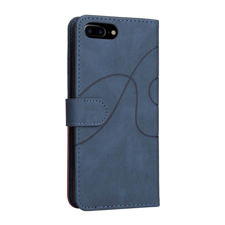 Dual-color Splicing Horizontal Flip PU Leather Case with Holder & Card Slots & Wallet For iPhone 8 Plus / 7 Plus