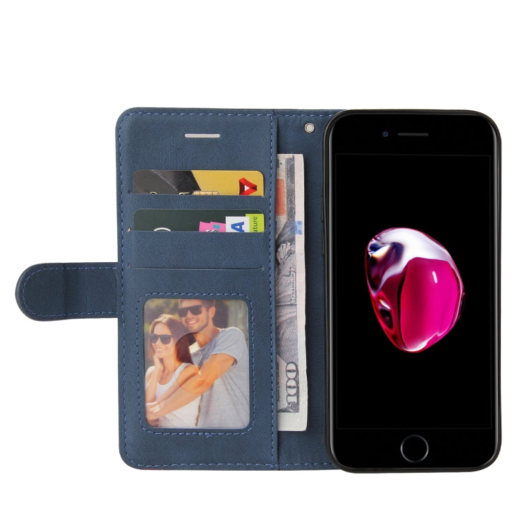 Dual-color Splicing Horizontal Flip PU Leather Case with Holder & Card Slots & Wallet For iPhone 8 Plus / 7 Plus