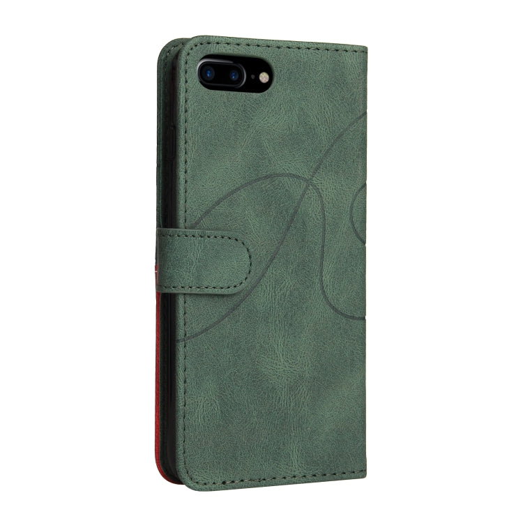 Dual-color Splicing Horizontal Flip PU Leather Case with Holder & Card Slots & Wallet For iPhone 8 Plus / 7 Plus