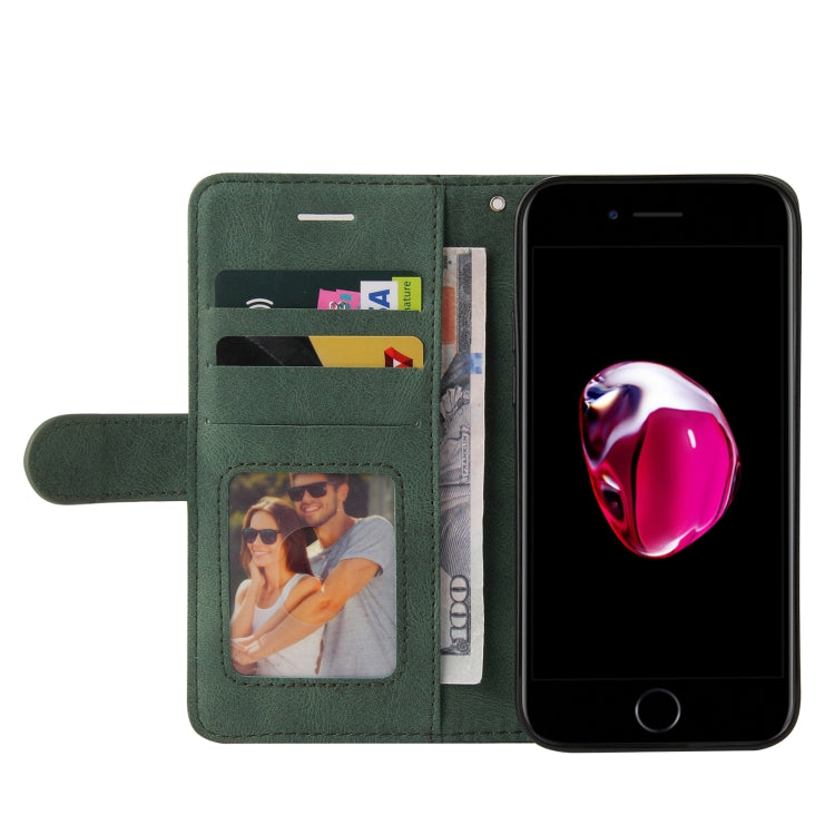 Dual-color Splicing Horizontal Flip PU Leather Case with Holder & Card Slots & Wallet For iPhone 8 Plus / 7 Plus