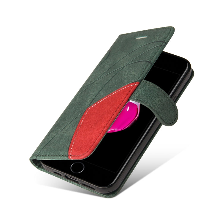 Dual-color Splicing Horizontal Flip PU Leather Case with Holder & Card Slots & Wallet For iPhone 8 Plus / 7 Plus