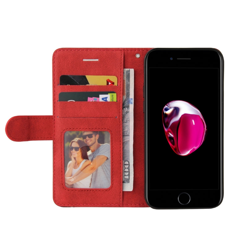Dual-color Splicing Horizontal Flip PU Leather Case with Holder & Card Slots & Wallet For iPhone 8 Plus / 7 Plus