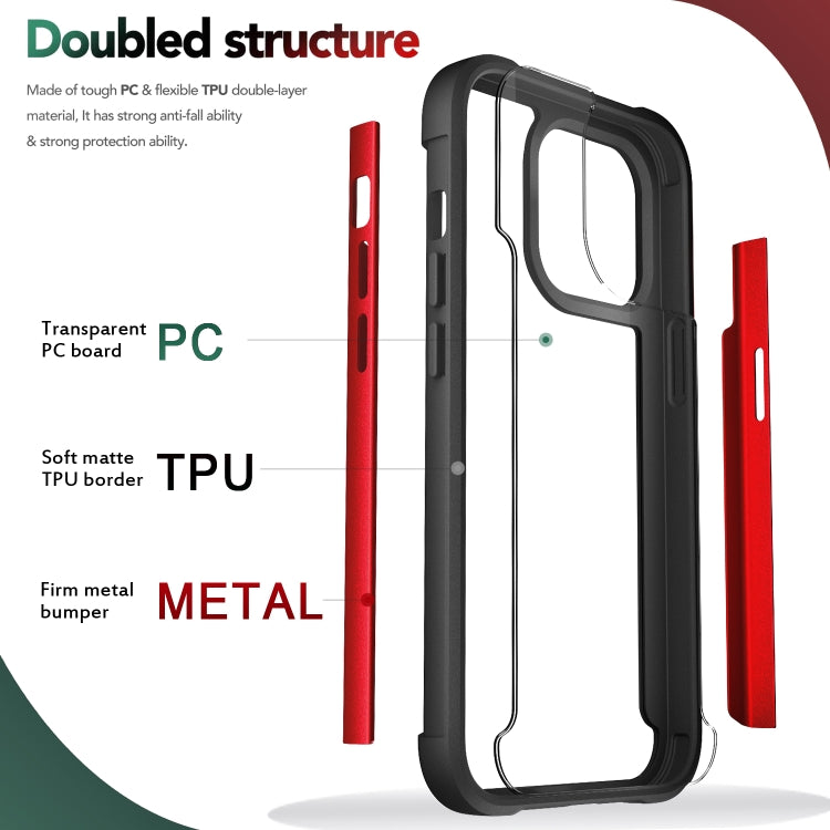 For iPhone 13 Pro Max Iron Man Series Metal PC + TPU Protective Case
