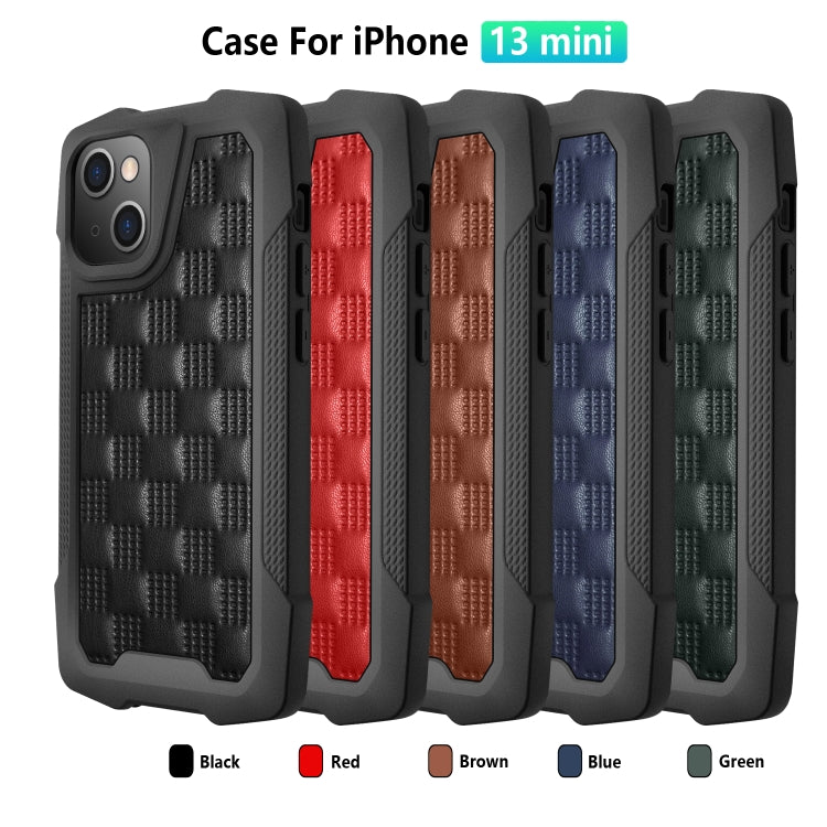 For iPhone 13 mini 3D Embossed PU+PC+TPU Non-slip Shockproof Protective Case