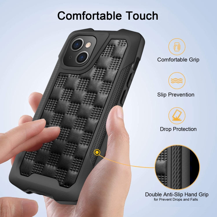 For iPhone 13 mini 3D Embossed PU+PC+TPU Non-slip Shockproof Protective Case