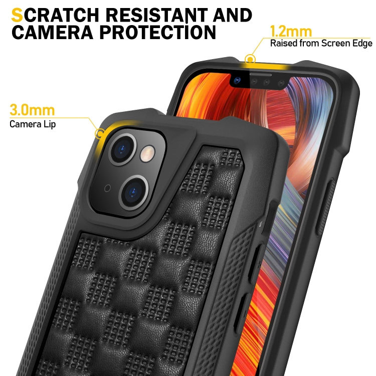 For iPhone 13 mini 3D Embossed PU+PC+TPU Non-slip Shockproof Protective Case