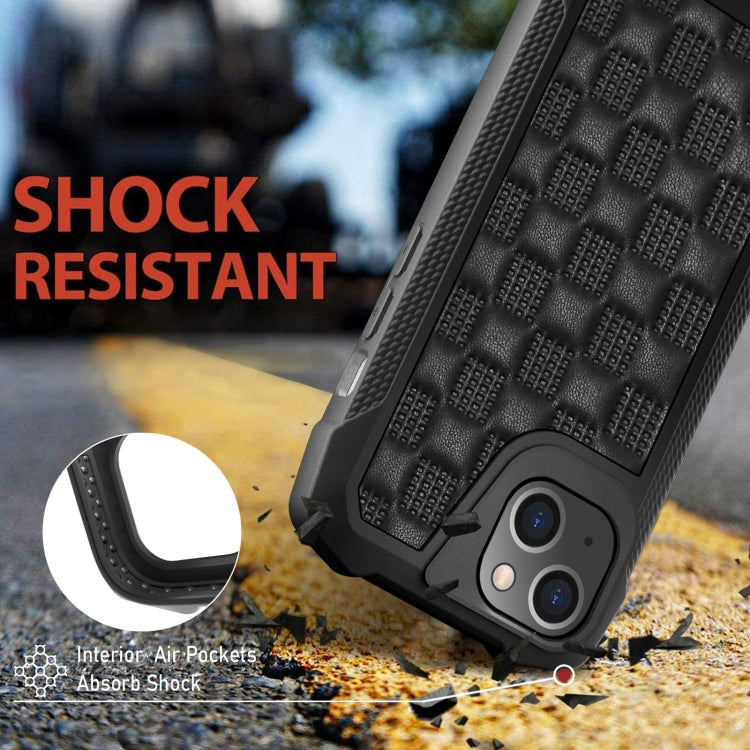 For iPhone 13 3D Embossed PU+PC+TPU Non-slip Shockproof Protective Case