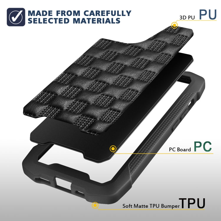 For iPhone 13 3D Embossed PU+PC+TPU Non-slip Shockproof Protective Case