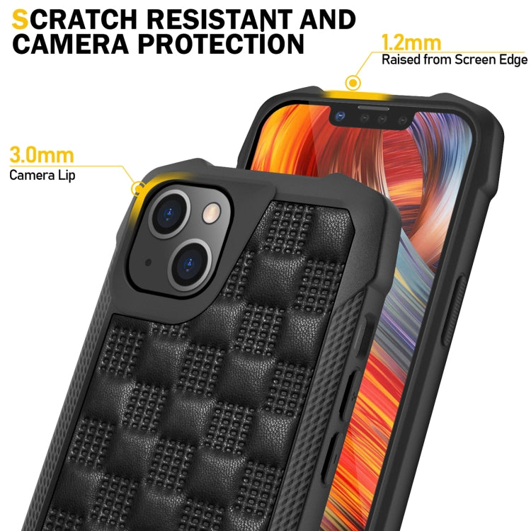 For iPhone 13 3D Embossed PU+PC+TPU Non-slip Shockproof Protective Case