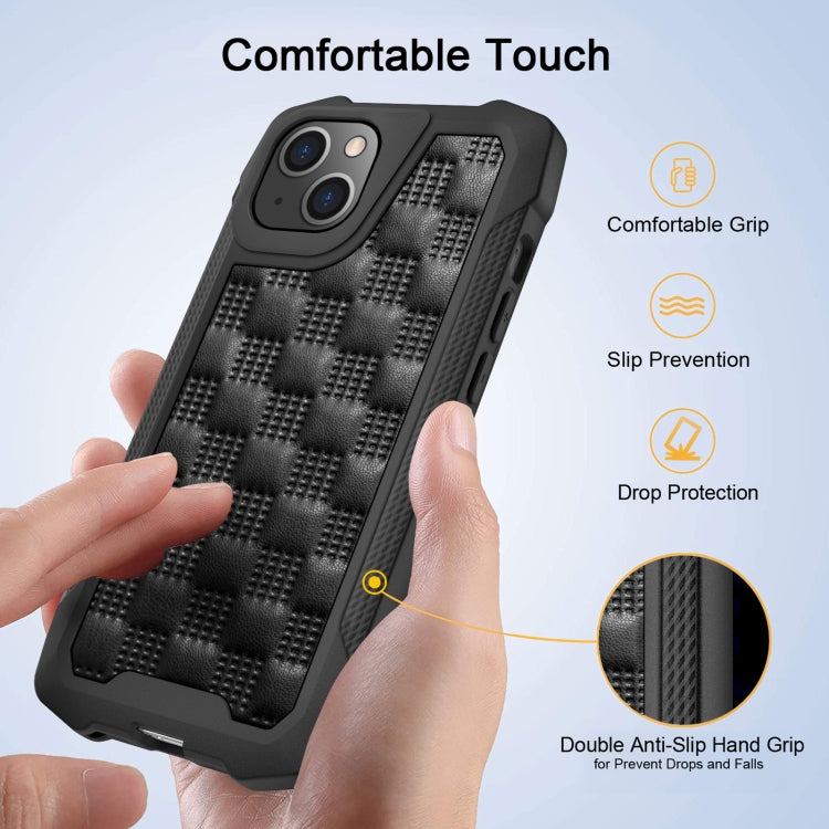 For iPhone 13 3D Embossed PU+PC+TPU Non-slip Shockproof Protective Case