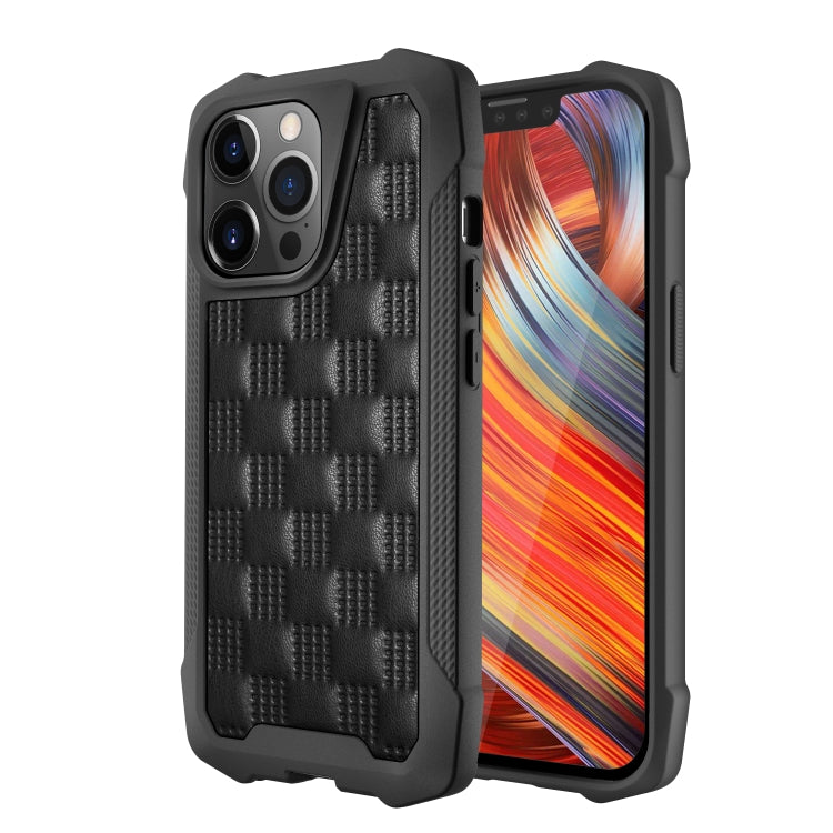 For iPhone 13 Pro 3D Embossed PU+PC+TPU Non-slip Shockproof Protective Case