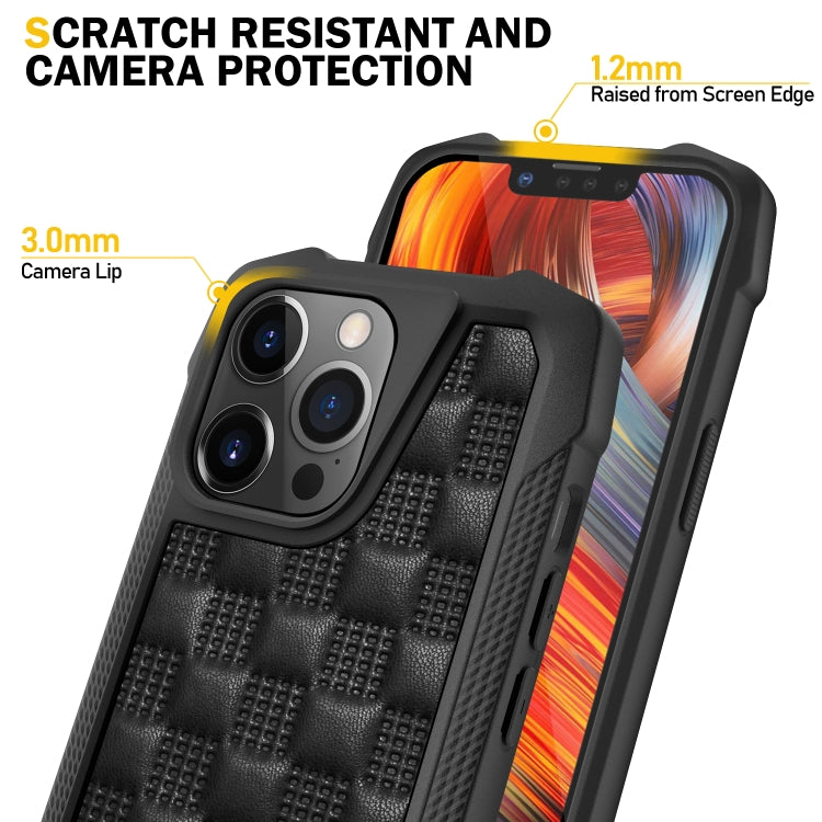 For iPhone 13 Pro 3D Embossed PU+PC+TPU Non-slip Shockproof Protective Case