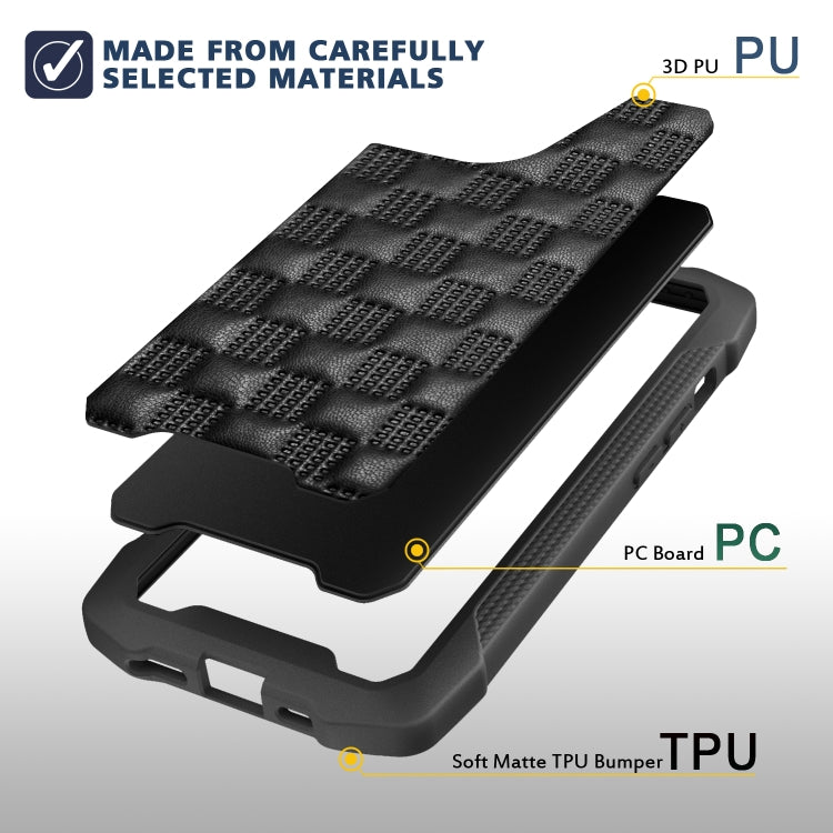 For iPhone 13 Pro 3D Embossed PU+PC+TPU Non-slip Shockproof Protective Case