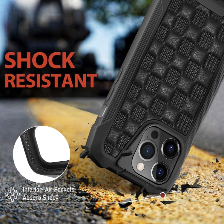 For iPhone 13 Pro 3D Embossed PU+PC+TPU Non-slip Shockproof Protective Case