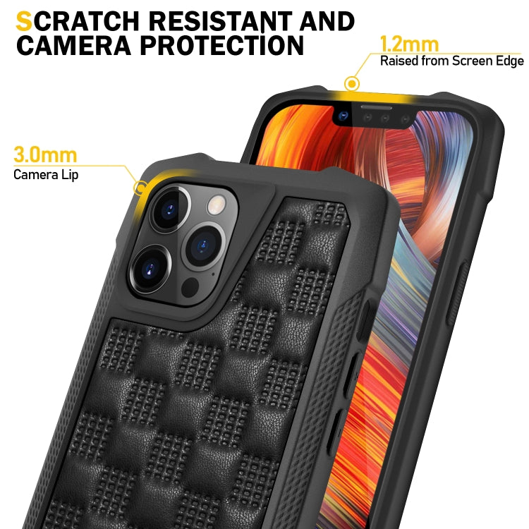 For iPhone 13 Pro Max 3D Embossed PU+PC+TPU Non-slip Shockproof Protective Case