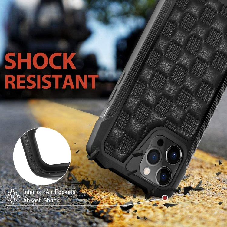 For iPhone 13 Pro Max 3D Embossed PU+PC+TPU Non-slip Shockproof Protective Case