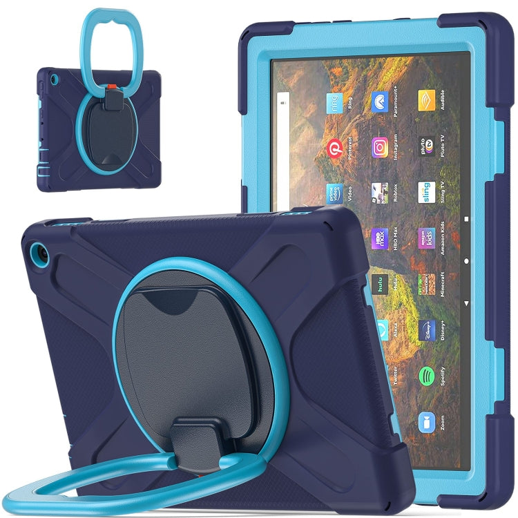 Silicone + PC Protective Case with Holder & Shoulder Strap For Amazon Kindle Fire HD 10 2021